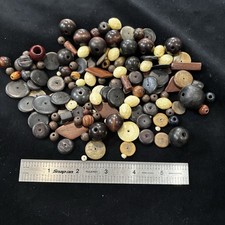 Wood Bead Lot 112g Mixed Natural Brown Tribal Boho Craft Jewelry Making