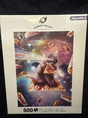 Aquarius Random Galaxy Cat Pizza Burrito Puzzle 500 Piece Jigsaw Space NEW SEAL