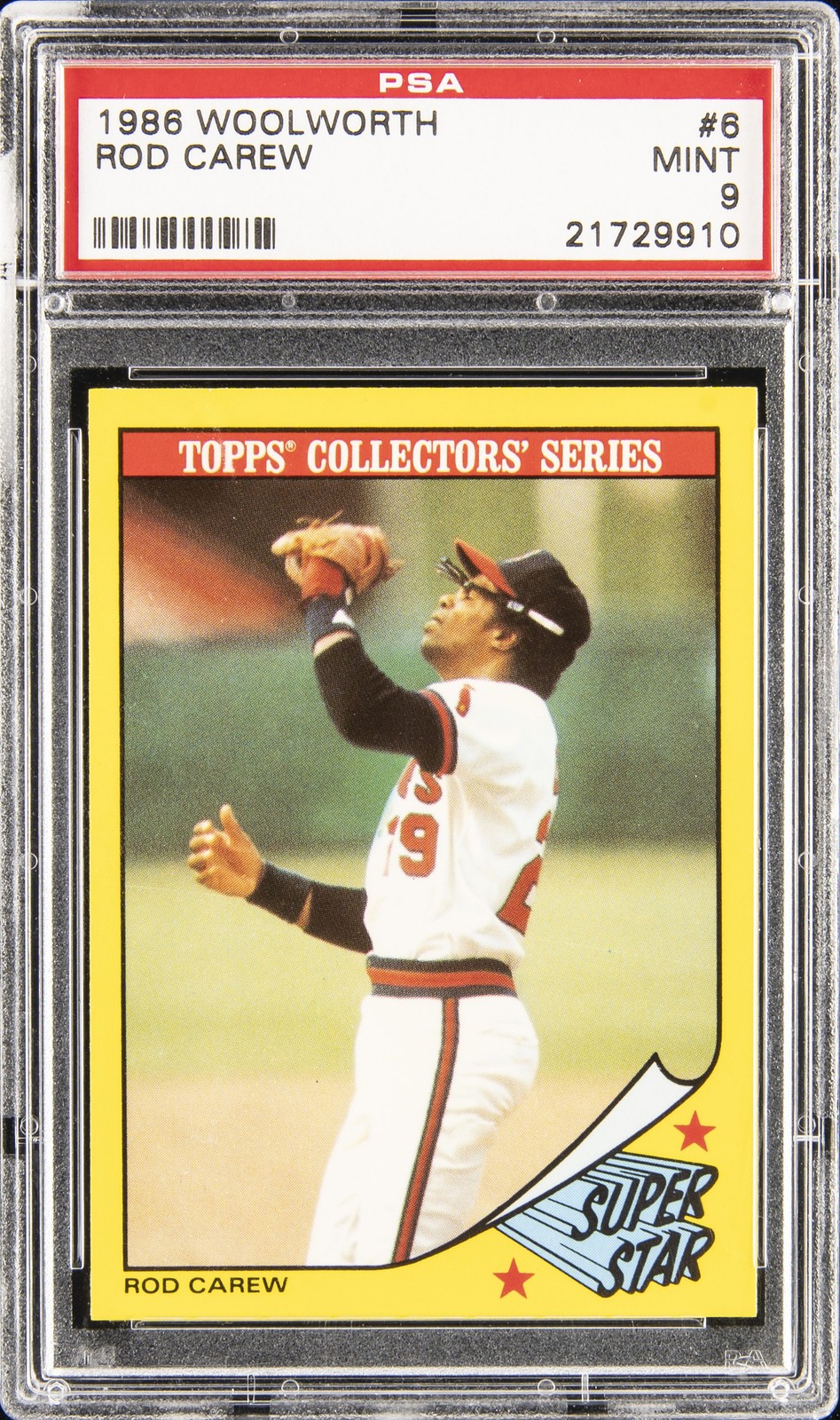 1986 WOOLWORTH #6 ROD CAREW PSA 9