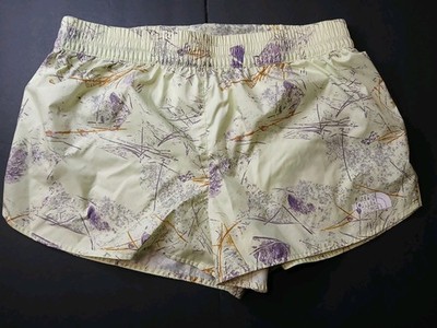 The North Face Womens Running Shorts  Graphic Design Light Yellow Purple RN61661