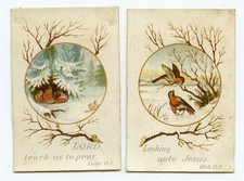 2 X VICTORIAN CHRISTMAS GREETING CARD  RELIGIOUS PSALM #2812