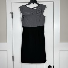 Olivia Matthew’s Sheath Dress Gray & Black Poly Blend Women’s Size 6