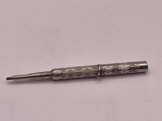 Pencil retractable antique silver plated memo pencil