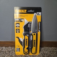 NEW Dewalt Push and Flip Folding Utility & Pocket Knife Set DWHT10997