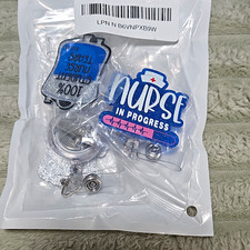 Cute Retractable Nurse Badge Reel Set - "Nurse in Progress"  "100 Student Nur