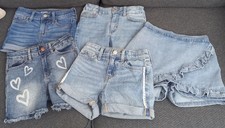 Lot Of 5 Girls Jean shorts. Different Size. Please Look At Pictures.