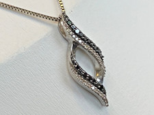 Sterling Silver Diamond Necklace 3.69g Fine Jewelry 18" Box Chain READ 