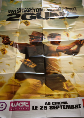 P317 Kinoplakat 2 GUNS Denzel Washington, Mark Wahlberg  ca. 119 x 160 cm