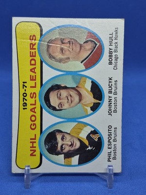 1971 Topps League Leaders Johnny Bucyk John Phil Esposito Bobby Hull #1 HOF 