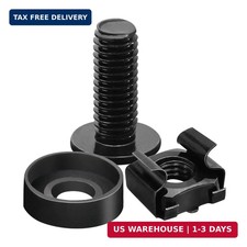 50-Pack M6 x 16mm Computer Rack Mount Cage Screws, Nuts  Washers for Server Cab