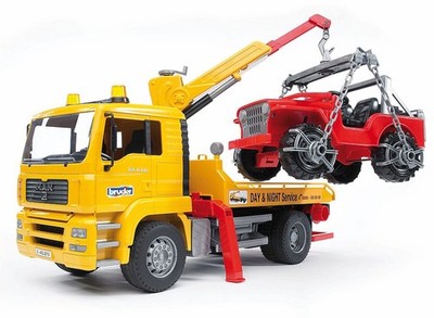 Bruder 2750 Man TGA Breakdowntruck with Cross Country Vehicle