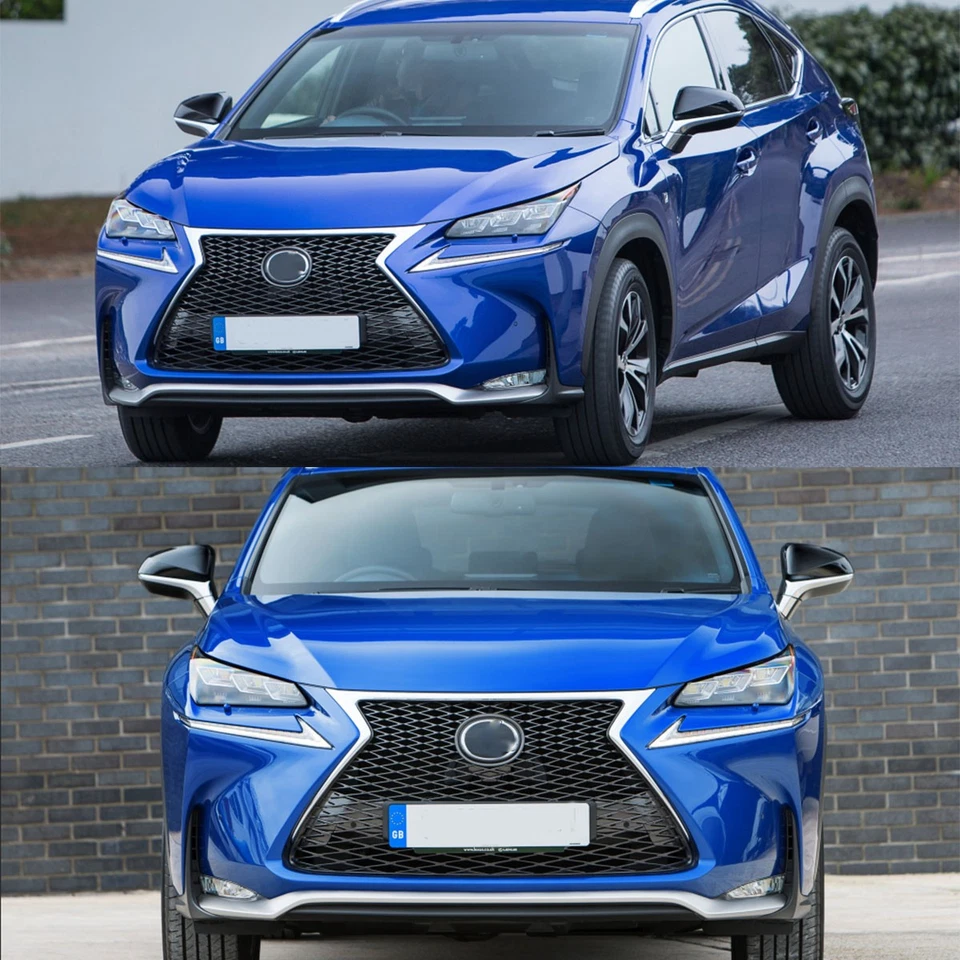 Black Front Bumper Grille W/Chrome Trim For Lexus NX200T NX300H F Sport 2015-17 - Imagem 3 de 4