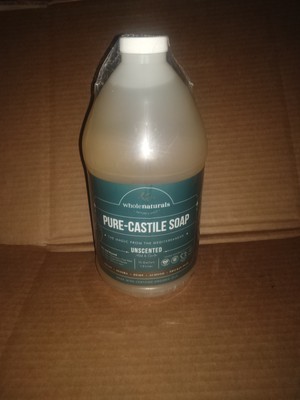 Whole Naturals Liquid Castile Soap Unscented Base - Natural Organic Oils 64 Oz