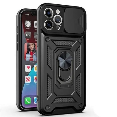 iPhone 17-11 Armor Case Slide Kamera Cover Ständer Magnet