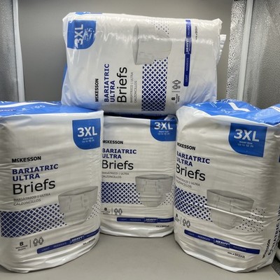 McKesson Ultra Plus Bariatric Disposable Briefs Diapers XXXL BRBAR Heavy 32 Ct
