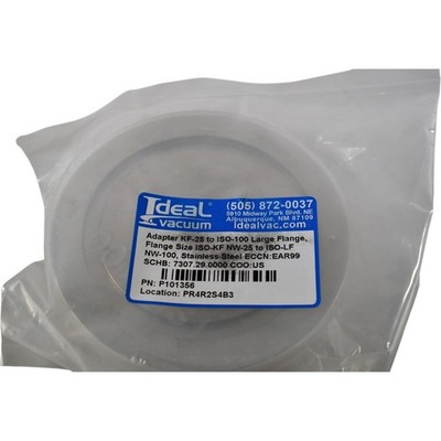 NEW Ideal Vacuum P101356 Adapter KF-25 to ISO-100 Large Flange Stainless 
