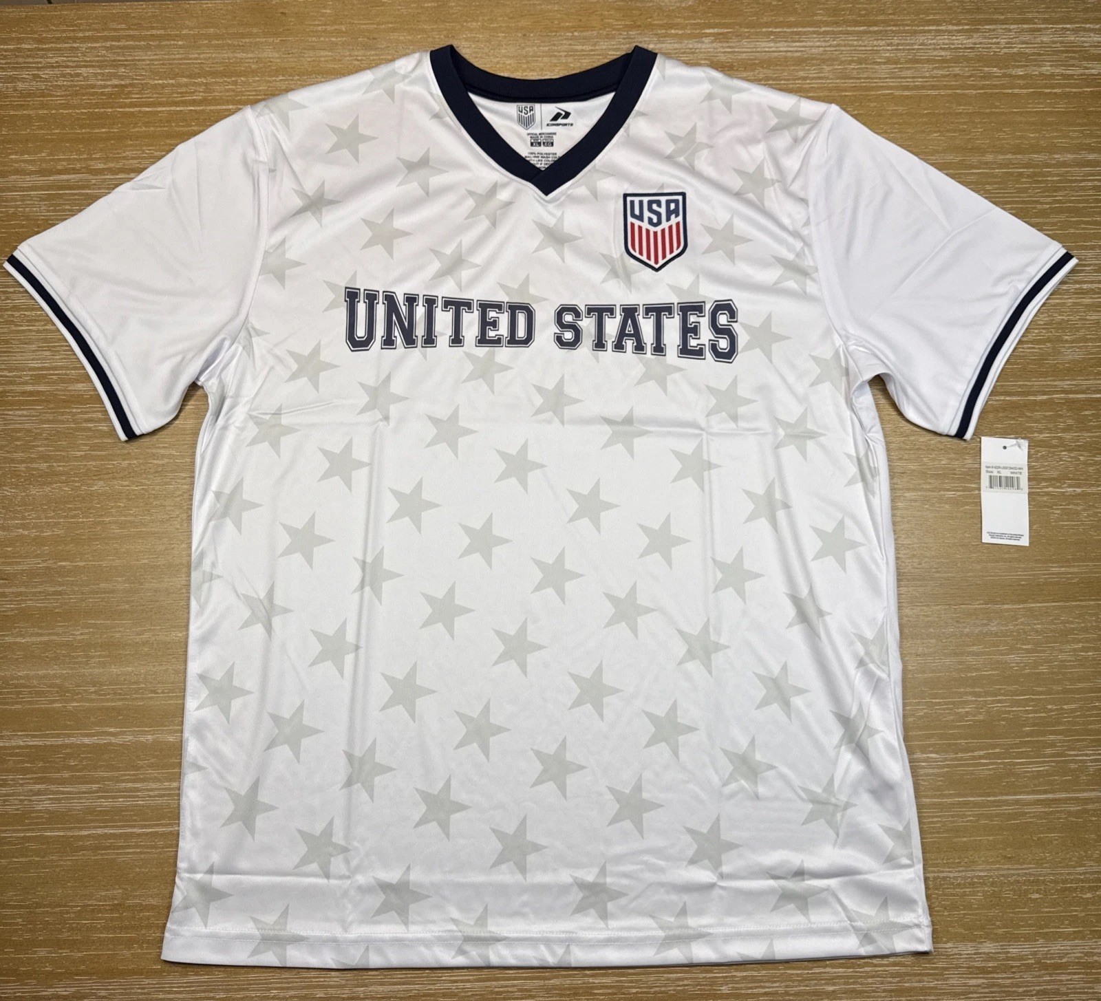 New with Tags Icon Sports US Soccer USMNT Shirt White Mens XL