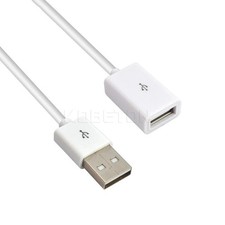 Image of White USB 2.0 Extension Cable Male to Female Extender Keyboard USB Cable UK