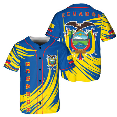 Custome Name Ecuador Flag Baseball Jersey Shirt, Ecuador Baseball Jersey