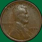 1933 Lincoln Wheat Cent Very Fine VF Coin #35009
