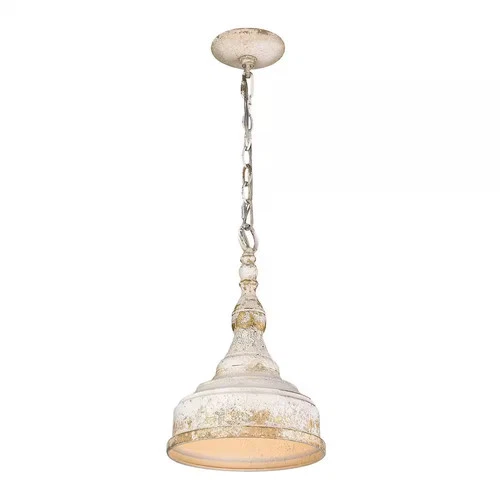 Golden Lighting Keating Collection 1-Light Antique Ivory Pendant - Picture 3 of 6