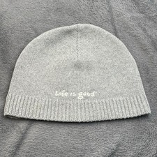 Life Is Good Knit Beanie Hat Gray Daisy Flower Logo One Size Hike Snow Ski