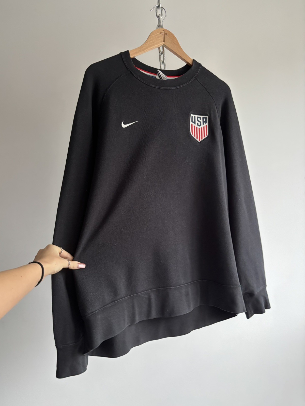 Nike USA Fully Embroidered Patchwork Pullover Swe… - image 1
