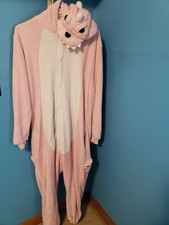 Pink Dinosaur Plushie One-Piece Halloween Costume - Adult Size Medium