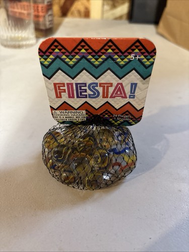 Mega Fiesta Sammlerstück Murmeln 24 Spieler nicht mehr produziert Netz Tasche Neu aus altem Lagerbestand Neu - Bild 3 von 4