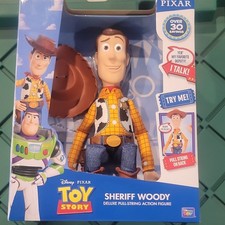 Thinkway Toys Toy Story Sheriff Woody Deluxe Pull-String Talking Figure w/ Hat