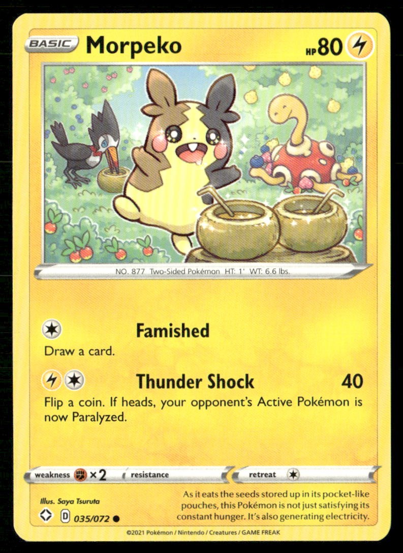 Morpeko 035/072 Common Shining Fates Pokemon Near Mint