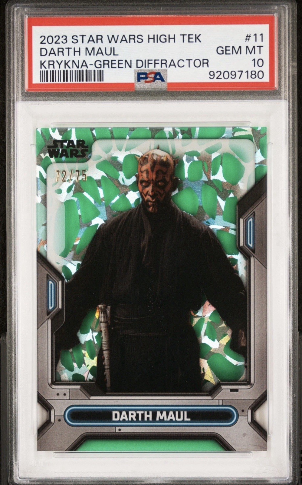 2023 Topps Star Wars High Tek Darth Maul Green Diffractor /75 PSA 10 Pop 4