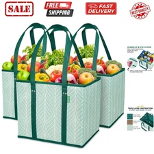 Reusable Grocery Bags 3 Pack – Heavy Duty Reusable Shopping Bags for Grocerie...