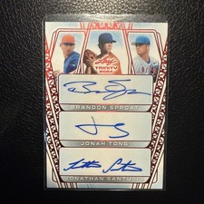 2024 Leaf Trinity Brandon Sproat Jonah Tong Jonathan Santucci Triple Auto #9/10