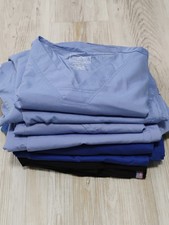 Lot Of 4 Sets Cherokee Scrubs Size XL Blue Black Top Pants Core Stretch