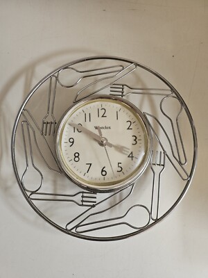 Vintage 2001 Westclox Cutlery Wanduhr, Cafe Küche, Wanduhr 