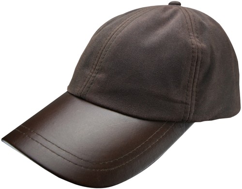 Mens Game Wax Leather Peak Baseball Cap Fishing Shooting Waxed Cotton Hat - Picture 7 of 7