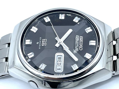 Reloj Automático SEIKO 5ACTUS Revisado Nuevo 5 Caras Negro Corte Cristal 6106-8680 - Imagen 3 de 21