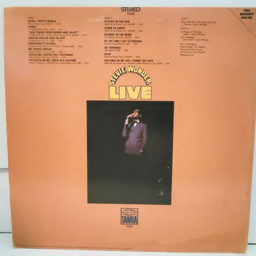 STEVIE WONDER Live LP VG+ Vinyl Plays Well 1970 Tamla Stereo S298 Motown - Picture 2 of 3