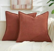 Throw Pillow Covers Set of 2 18x18 Inch Fall Pillow 18" x 18" (Pack of 2) Rust