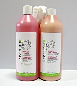 Biolage-RAW-Recover-Shampoo-amp-Conditioner-33-8-oz-Liter-Set-Duo-PUMPS-Matrix