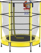 Image of PILIN KIDS TRAMPOLINE WITH BASKETBALL HOOP 145CM INDOOR/OUTDOOR WITH NET
