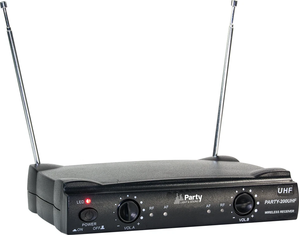 PARTY-200UHF Mkii Uhf-Funk-Mikrofon-Set Station 230V/50Hz 2 Uhf Funk-Mikrofone - Bild 2 von 4