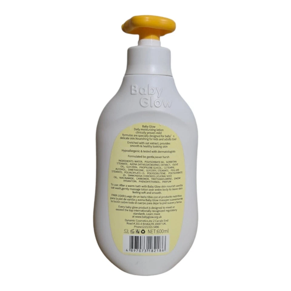 Lanoline Baby Glow Vanilla Oat Meal Lotion 600ml. Protects From Day Old-15yrs - Image 3 of 3
