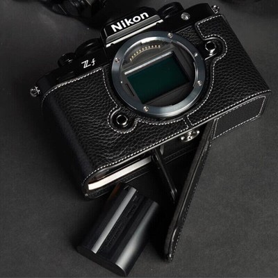 Genuine Real Leather Handmade Camera Half Case Bag Cover Protector For Nikon ZF
