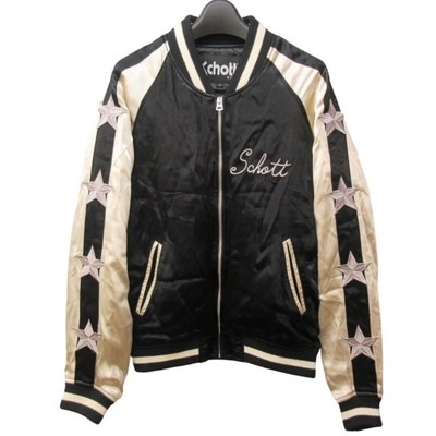 SCHOTT Stadium Jumper Jacket Blouson Logo Embroidered Bicolor Fill 