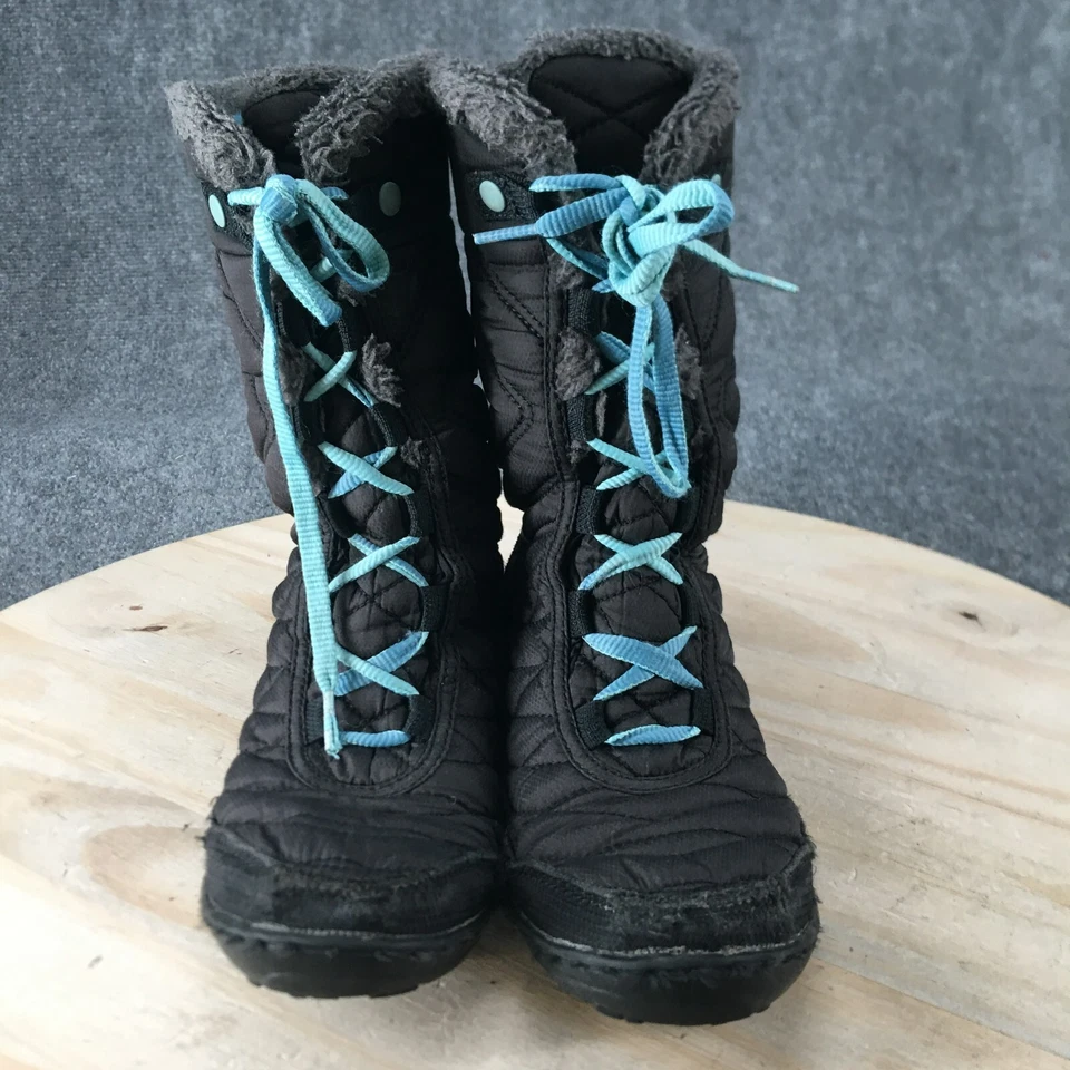 Columbia Botas de Nieve Impermeables Juveniles 4 Negras Medio Piel Sintética Acolchadas BY5949-010 Foto 4 de 4