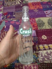 Vintage Orange Crush Clear Colored ACL 10oz Glass Soda Bottle Collectible Used