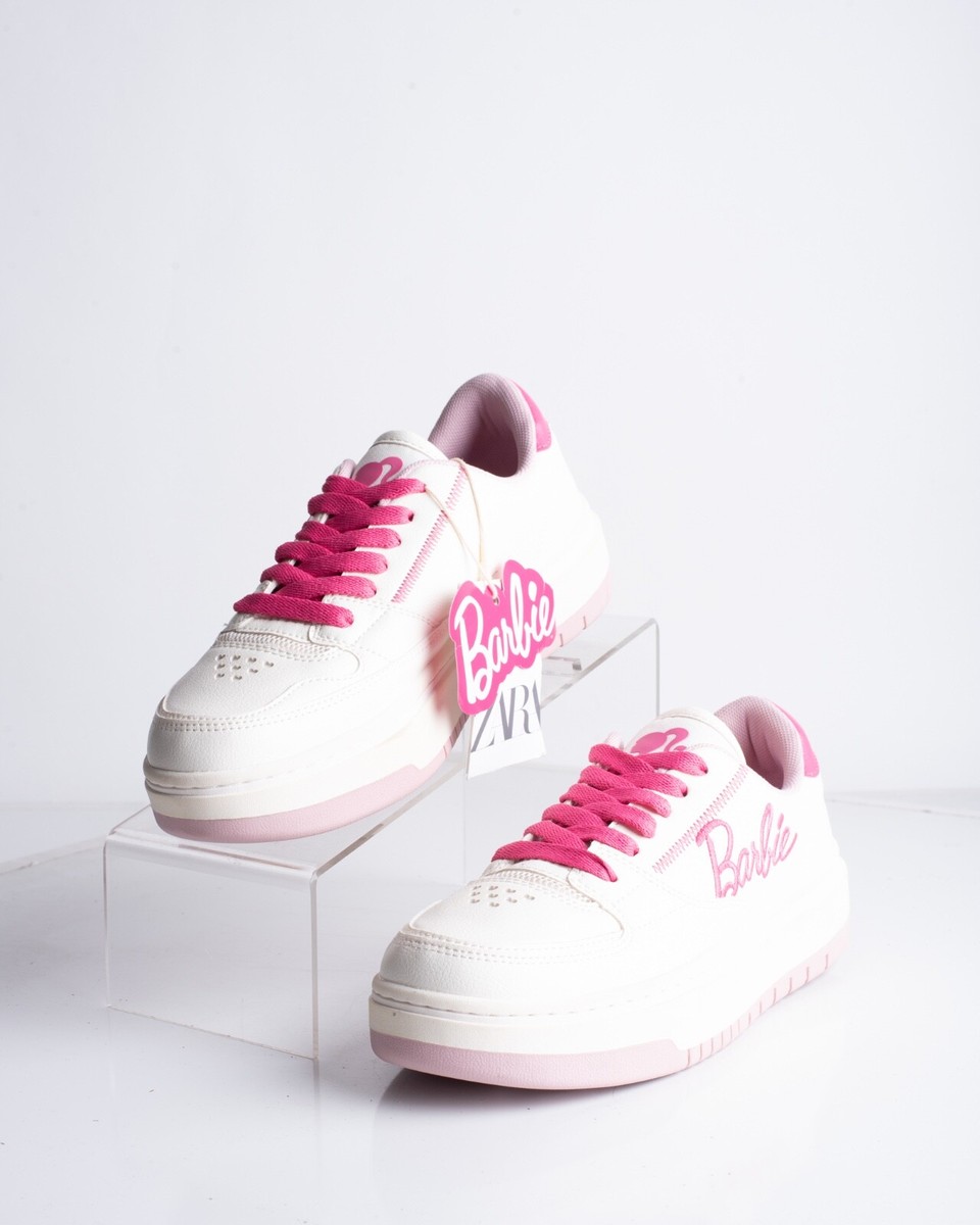 NON様　ZARA Barbie スニーカー Zara Kids Girls Barbie Sneakers White Pink Barbiecore US 4 EU 36