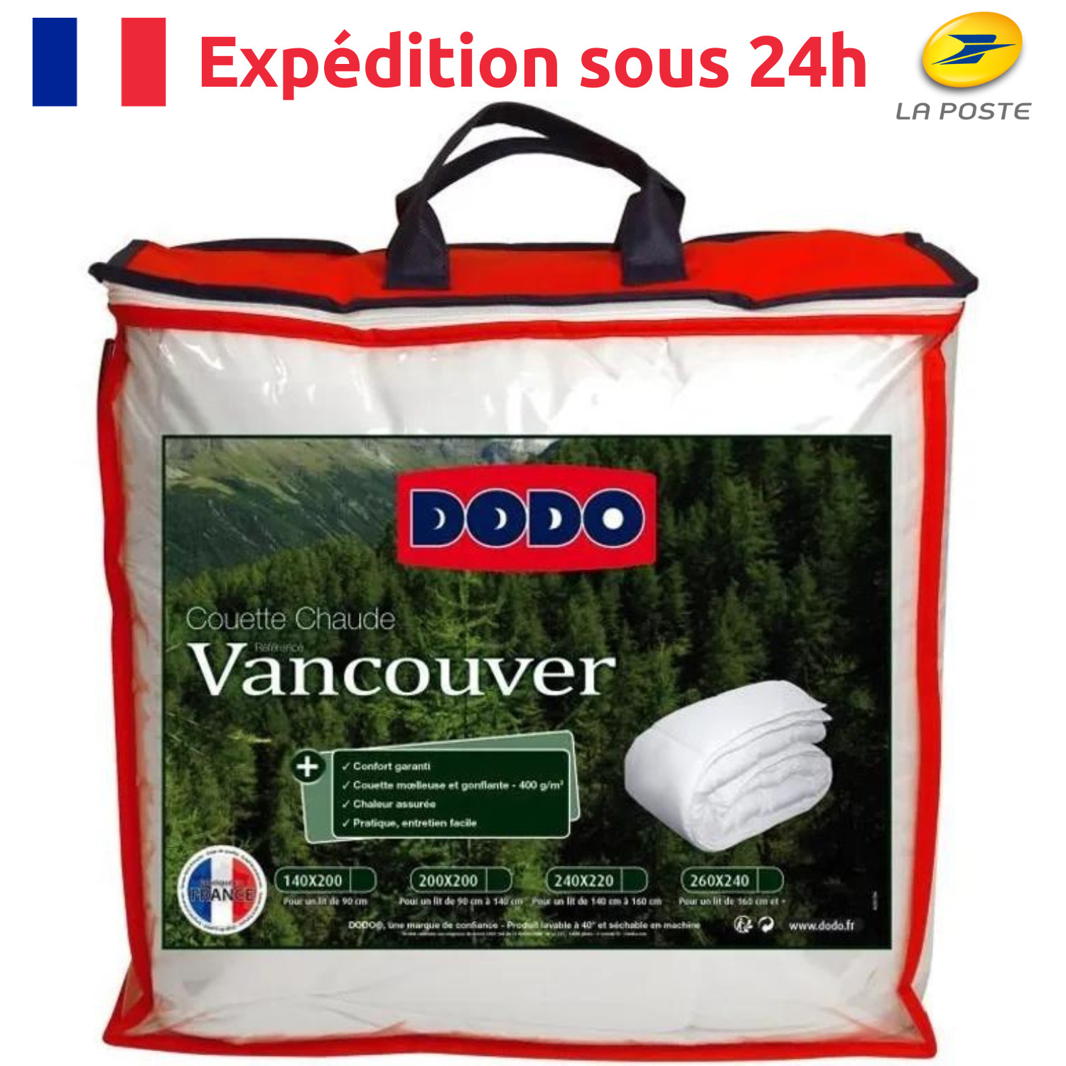 Couette chaude lit 1 personne 140x200 cm hiver thermorégulatrice et lavable